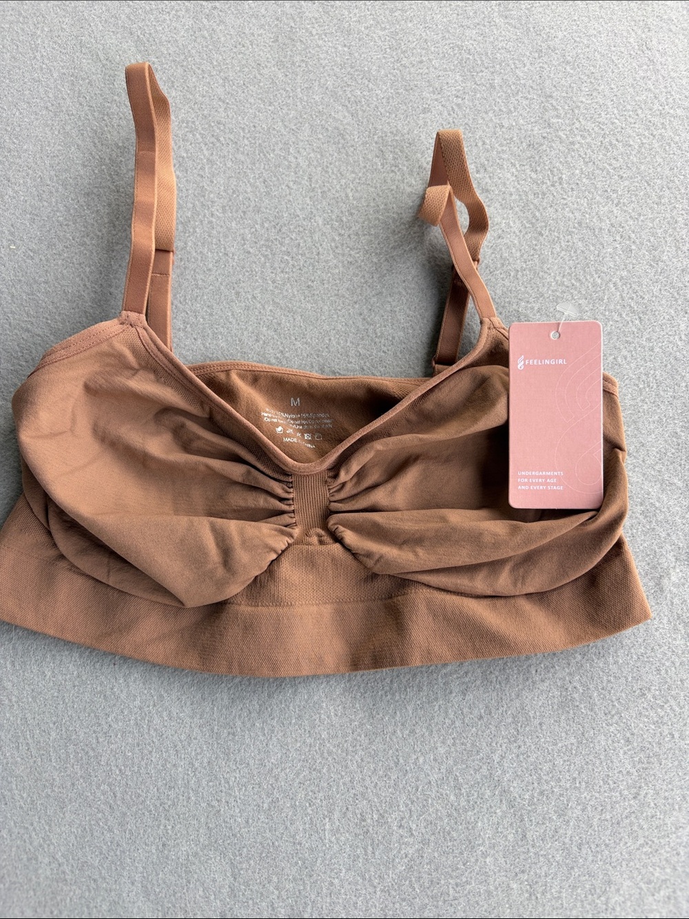 Seamless Brown Kids Crop Bralette - Unbranded